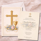 First Communion Chalice Host  Floral  Kaart