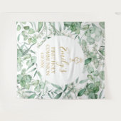 First Communion Eucalyptus greenery backdrop banne Wandkleed (Voorkant (horizontaal))