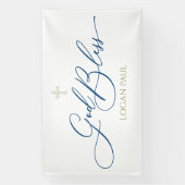 First Communion God Bless Blue banner backdrop (Verticaal)