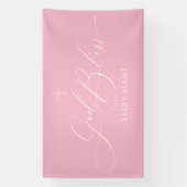 First Communion God Bless Pink banner backdrop (Verticaal)