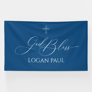 First Communion God Bless Sage banner backdrop 