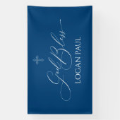 First Communion God Bless Sage banner backdrop (Verticaal)