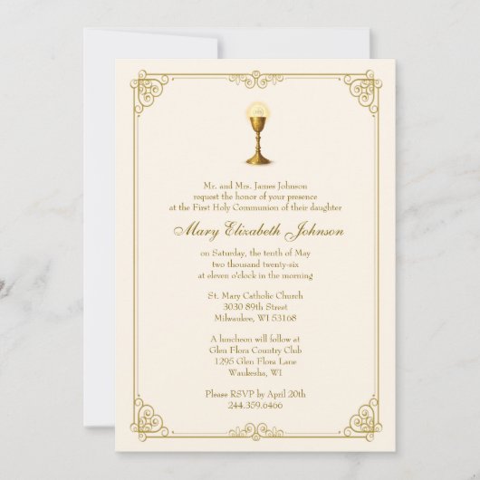 First Communion Invitation Anima Christi (Devant)