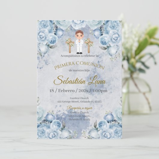 First Communion Invitation Boy (Debout devant)