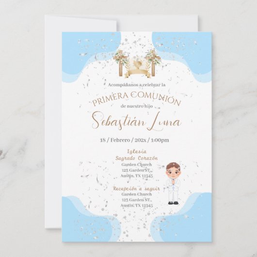 First Communion Invitation Boy Kaart (Voorkant)