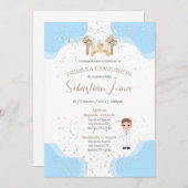 First Communion Invitation Boy Kaart (Voorkant / Achterkant)