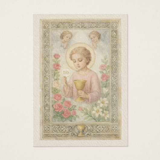 First  Communion Jesus Angels Floral  (Devant)