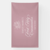 First Communion Mauve banner backdrop (Verticaal)