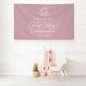 First Communion Mauve banner backdrop (Insitu)