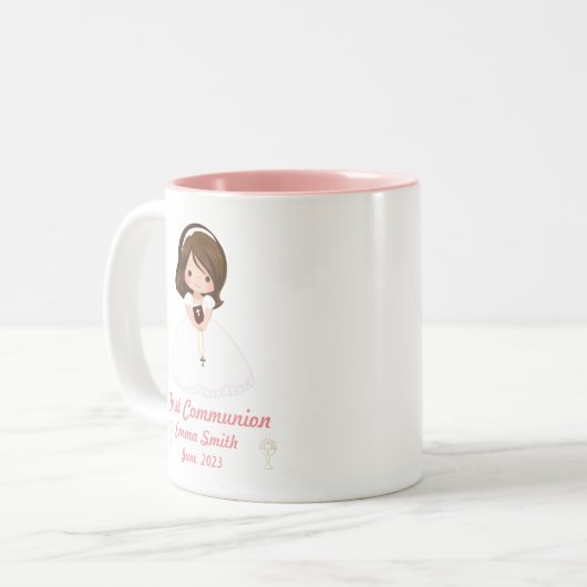 First Communion Mug Tweekleurige Koffiemok (Voorkant links)