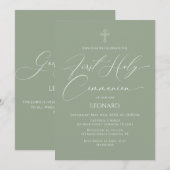 First Communion Sage Invitation (Devant / Derrière)