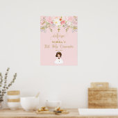 First communion welcome sign girl Poster (Keuken)
