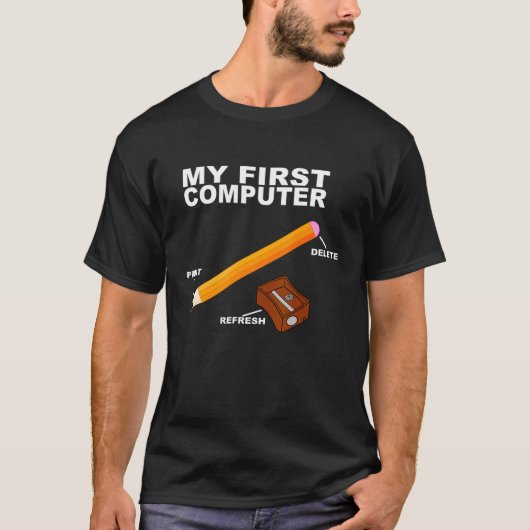 First Computer - Informatic Teacher Pencil IT-tech T-shirt (Voorkant)
