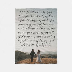 First Dance Song Lyrics Jubileum Gift Vow Foto Fleece Deken