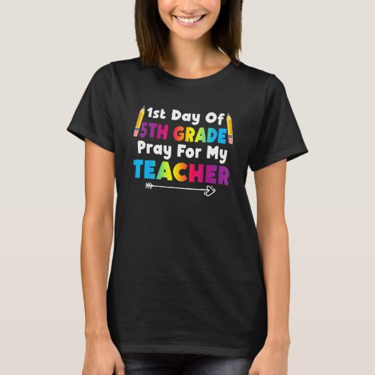 First Day Of 5th Grade  Back To School T-shirt (Voorkant)
