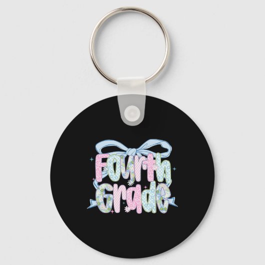 First Day Of Fourth Grade Floral Bundle For Teache Sleutelhanger (Voorkant)