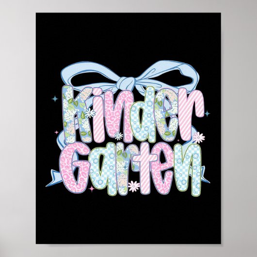 First Day Of Kindergarten Floral Bundle For Teache Poster (Voorkant)