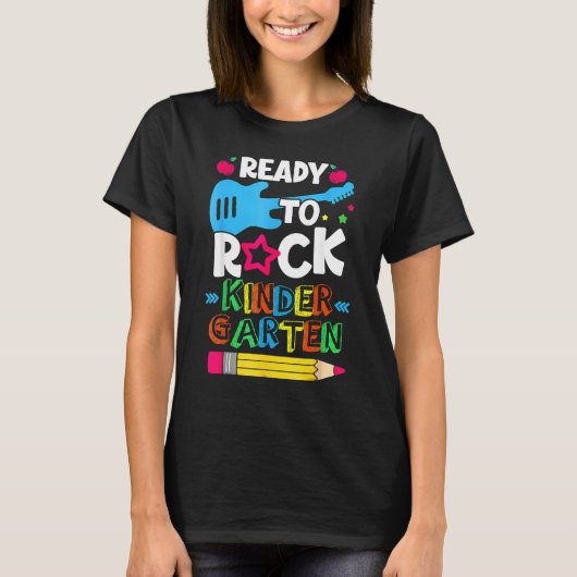 First Day Of Kindergarten Ready To Rock Kindergart T-shirt (Voorkant)