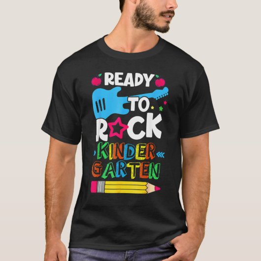 First Day Of Kindergarten Ready To Rock Kindergart T-shirt (Voorkant)
