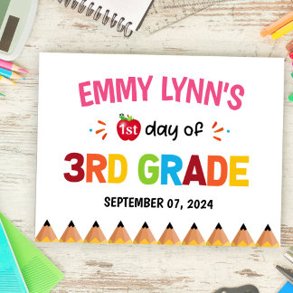 First Day Of School 3rd Grade Poster