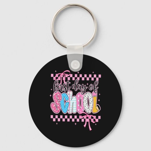 First Day Of School Floral Bundle For Teacher  Sleutelhanger (Voorkant)