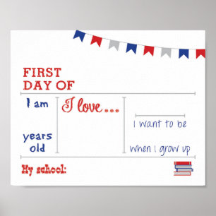 First Day of School Framable Dry Erase Poster