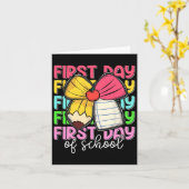 First Day Of School Teachers Pencil Bow Back To Sc Kaart (Gele Bloem)