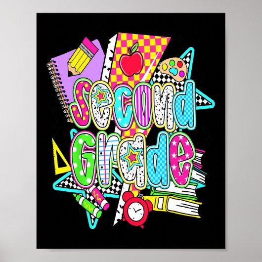 First Day Of Second Grade Floral Bundle For Teache Poster (Voorkant)