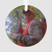 FIRST DEER Hunting Photo Camouflage Personalized Ornament (achterkant)