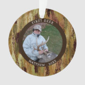 FIRST DEER Hunting Photo Camouflage Personalized Ornament (voorkant)