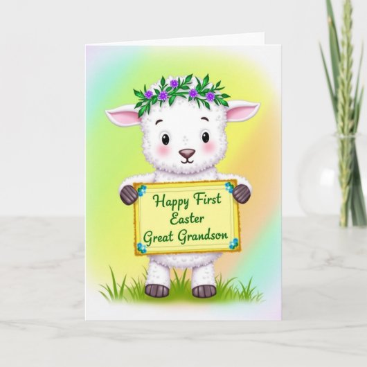 First Easter Grandson Sheep Card Kaart (Voorkant)