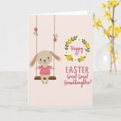 First Easter Great Granddaughter Card Kaart (Gele Bloem)