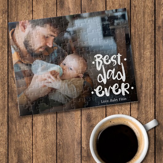 First Father’s Day Custom Photo Gift Best Dad Ever Legpuzzel