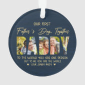 First Father’s Day with Daddy – Custom Photo Gift Ornament (achterkant)