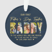 First Father’s Day with Daddy – Custom Photo Gift Ornament (voorkant)