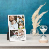 First Fathers Day WORLDS BEST DAD Photo Collage Fotoplaat (Zijkant)