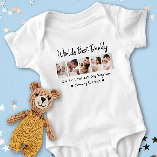 First Father's Day World's Best Daddy 5 Photo Romper