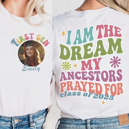 First Gen Retro Gepersonaliseerd Afstuderen cadeau Tri-Blend Shirt