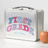 First Grade Personalized Metal Lunch Box Back to S (En situation)