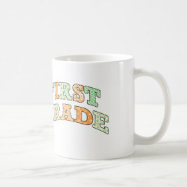 First Grade Retro Custom Name Two-Tone Coffee Mug Koffiemok