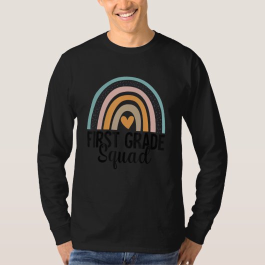 First Grade Squad Back To School Rainbow Teacher B T-shirt (Voorkant)