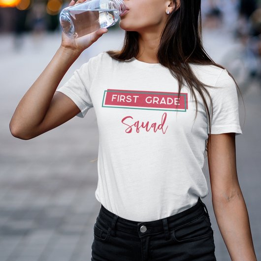 First Grade Squad Script Terug naar School T-shirt
