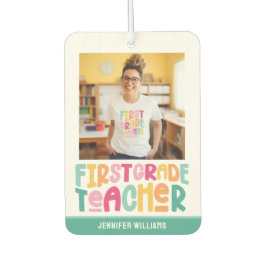 First Grade Teacher Colorful Text Photo Luchtverfrisser