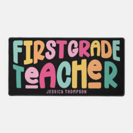 First Grade Teacher Colorful Typography Design Bureaumat