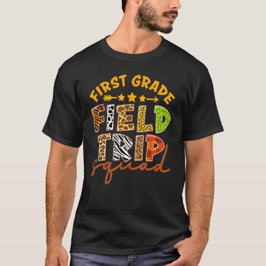 First Grade Zoo Field Trip Squad Matching Students T-shirt (Voorkant)