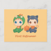 First Halloween Babies Black Cat Dragon Costuum Briefkaart (Voorkant)