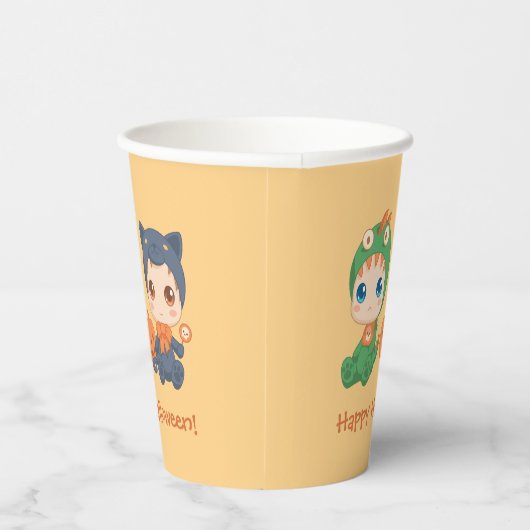 First Halloween Babies Black Cat Dragon Costuum Papieren Bekers (Rechts)