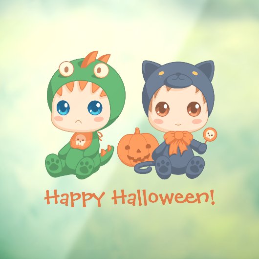 First Halloween Babies Black Cat Dragon Costuum Raamsticker (Vel 3)