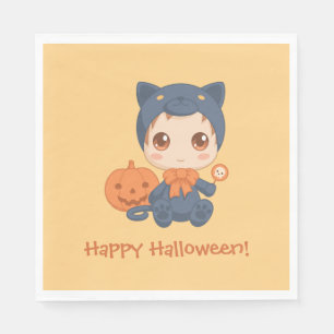 First Halloween Cute Baby Black Cat Costuum Servet
