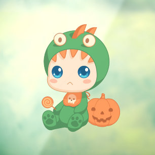 First Halloween Cute Baby Dragon Dinosaur Costume Raamsticker